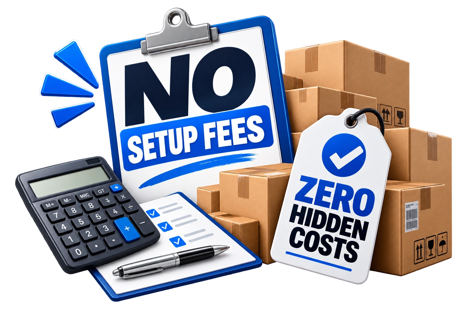 NO SETUP FEES On Most Orders